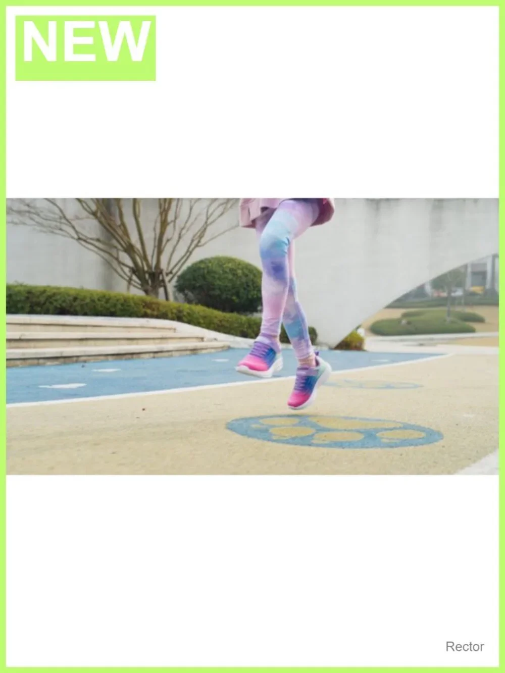 Girls Lightweight Running Sneakers with Hook & Loop Strap and Reinforced Toe